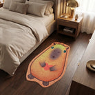 Irregular capybara rug bedroom