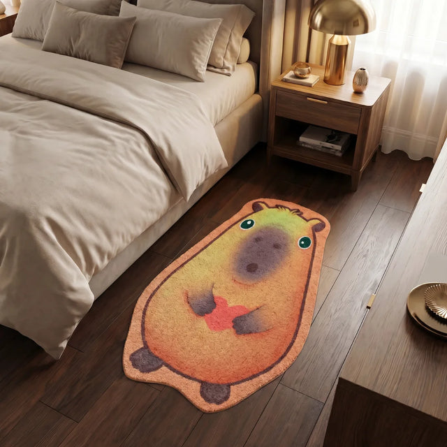 Heart Hug – Irregular Capybara Rug | 2.5 x 4.5 ft | Bedroom