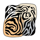 Irregular zebra rug bedroom
