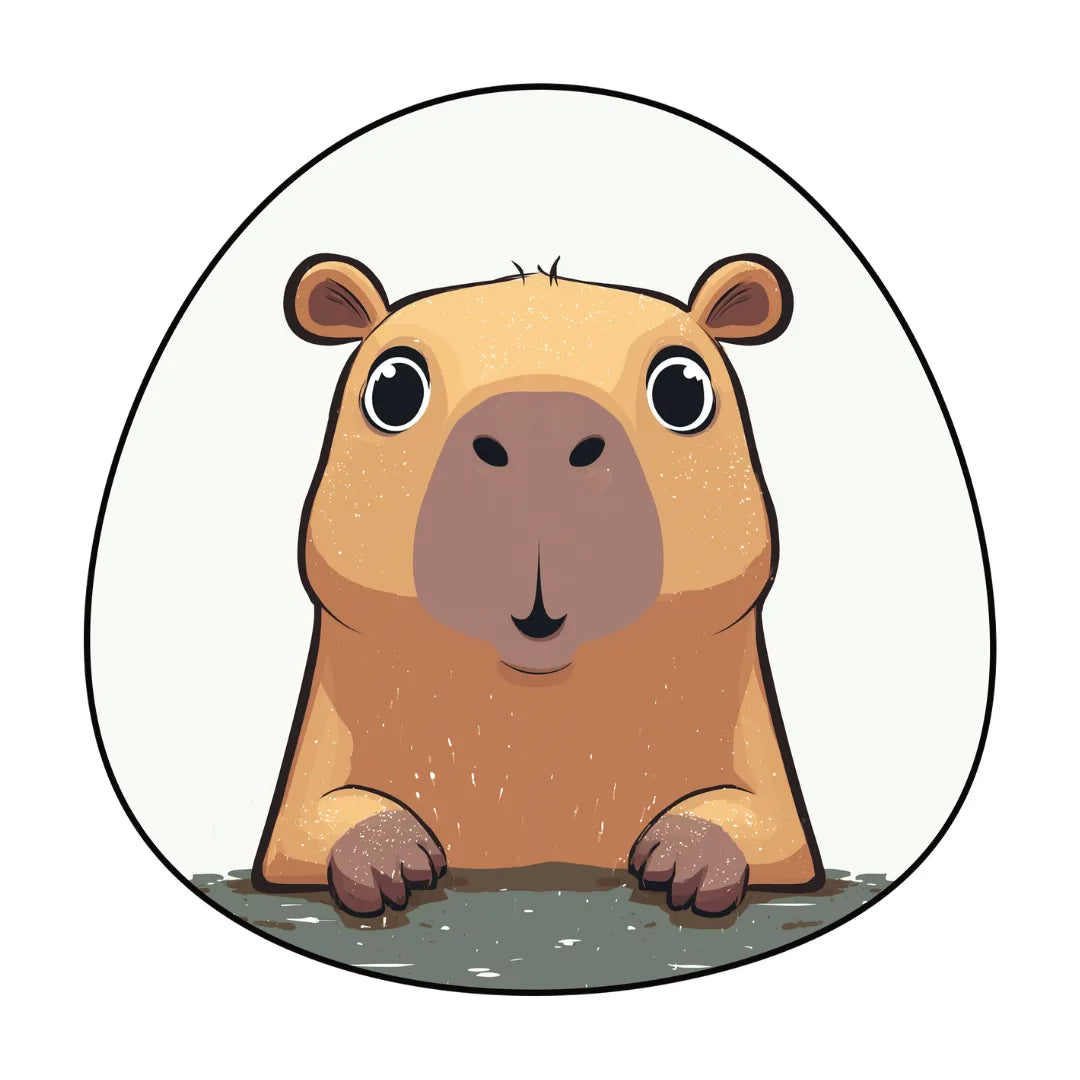 Irregular capybara rug bedroom