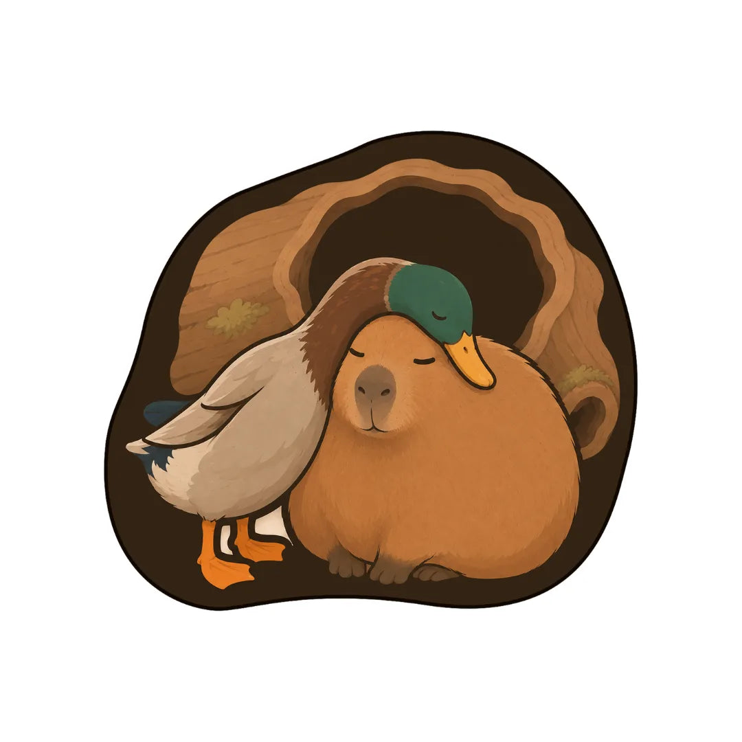 Irregular capybara rug bedroom