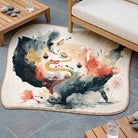 Irregular USA map rug patio balcony