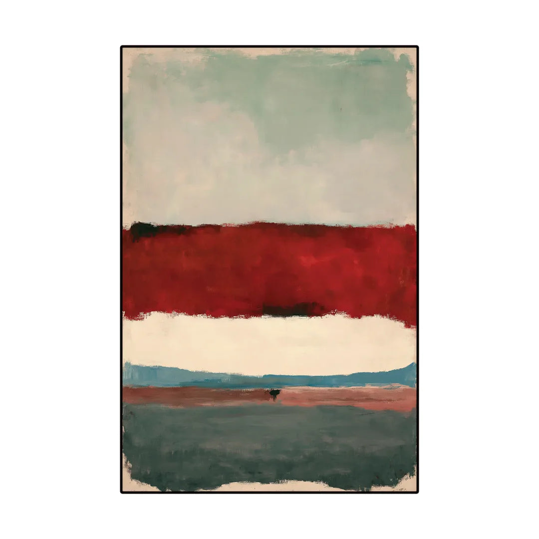 Rothko inspired abstract color rug entryway