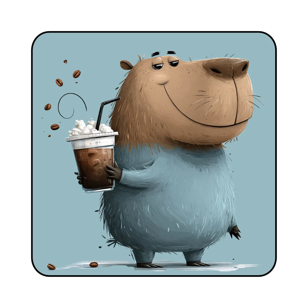 Capybara style rug coffee shop