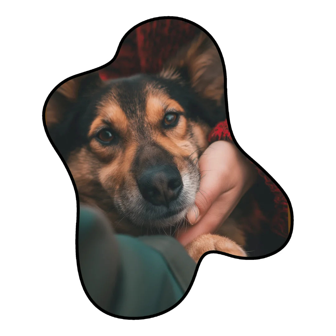 Irregular dog rug living room