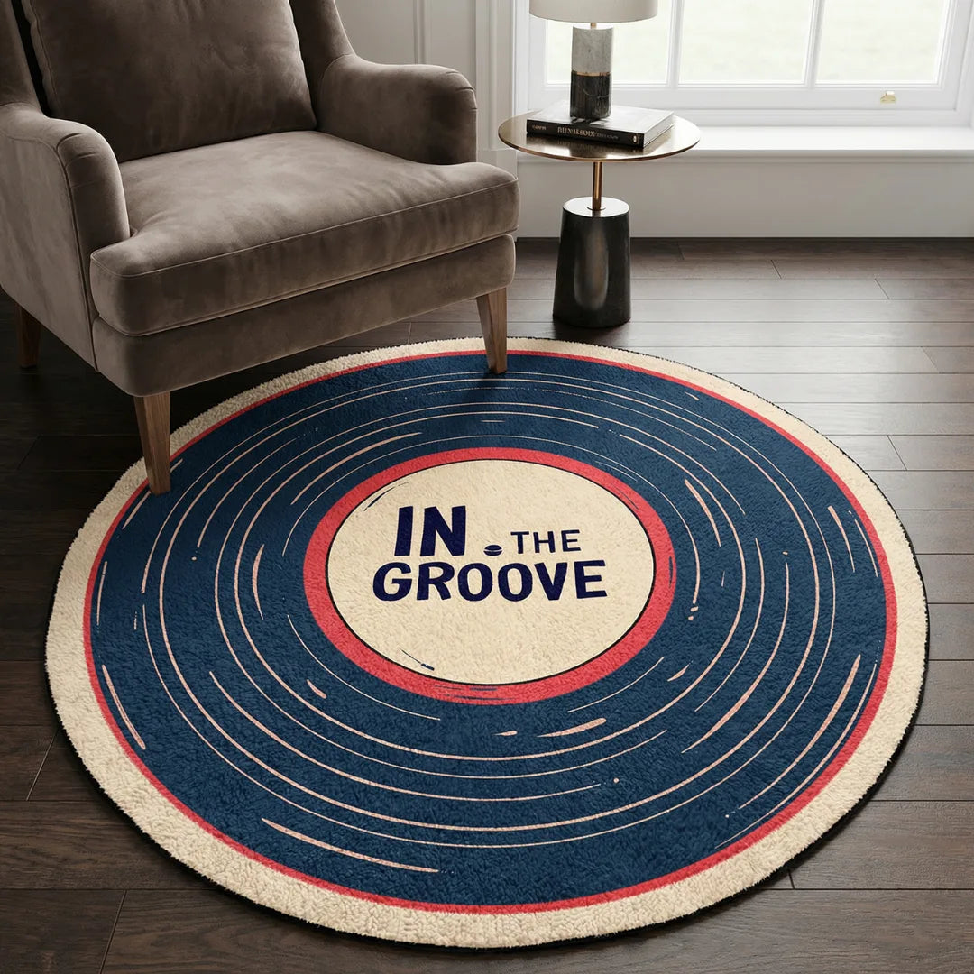 Irregular logo rug living room