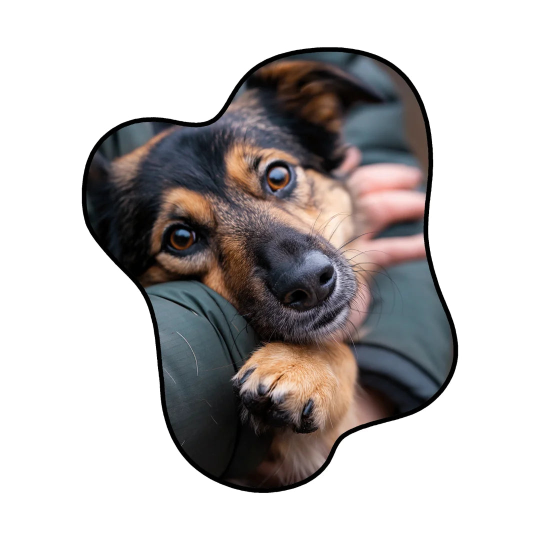 Irregular dog rug living room