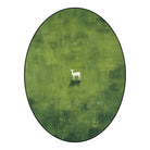 Irregular green minimalist rug living room