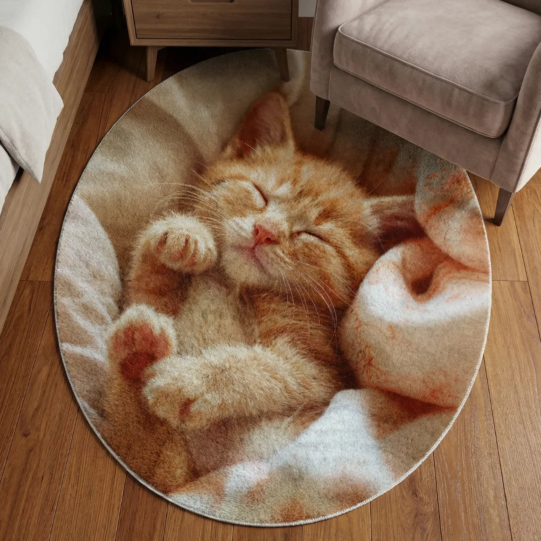 Irregular cat rug bedroom