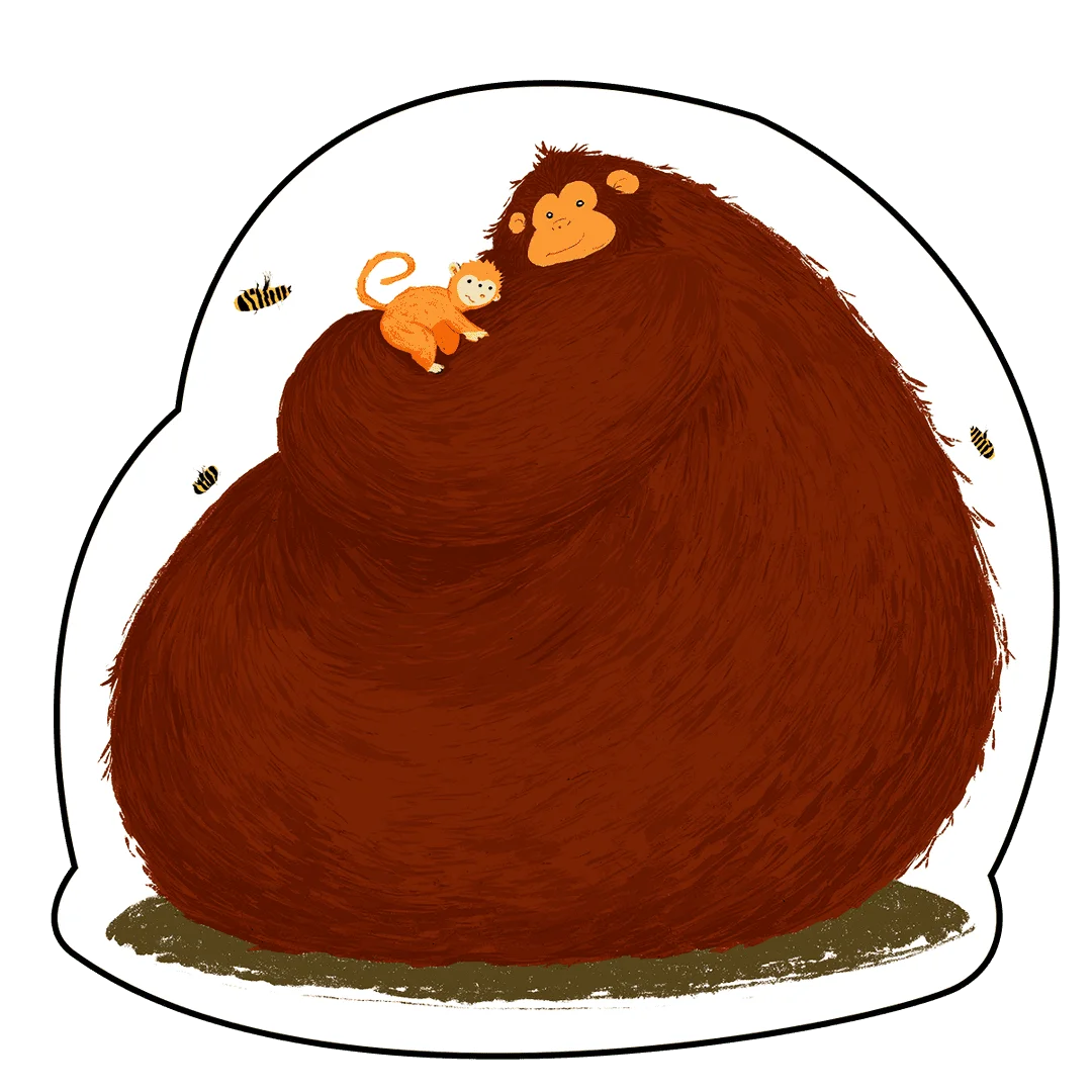 Irregular punch the lonely monkey inspired rug kidsroom