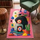 Johns inspired abstract rug living room