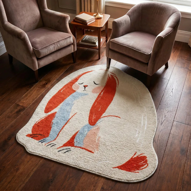 Marmalade Dream – Irregular Graffiti Style Rug | 5 x 5.5 ft | Living Room & Reading Nook