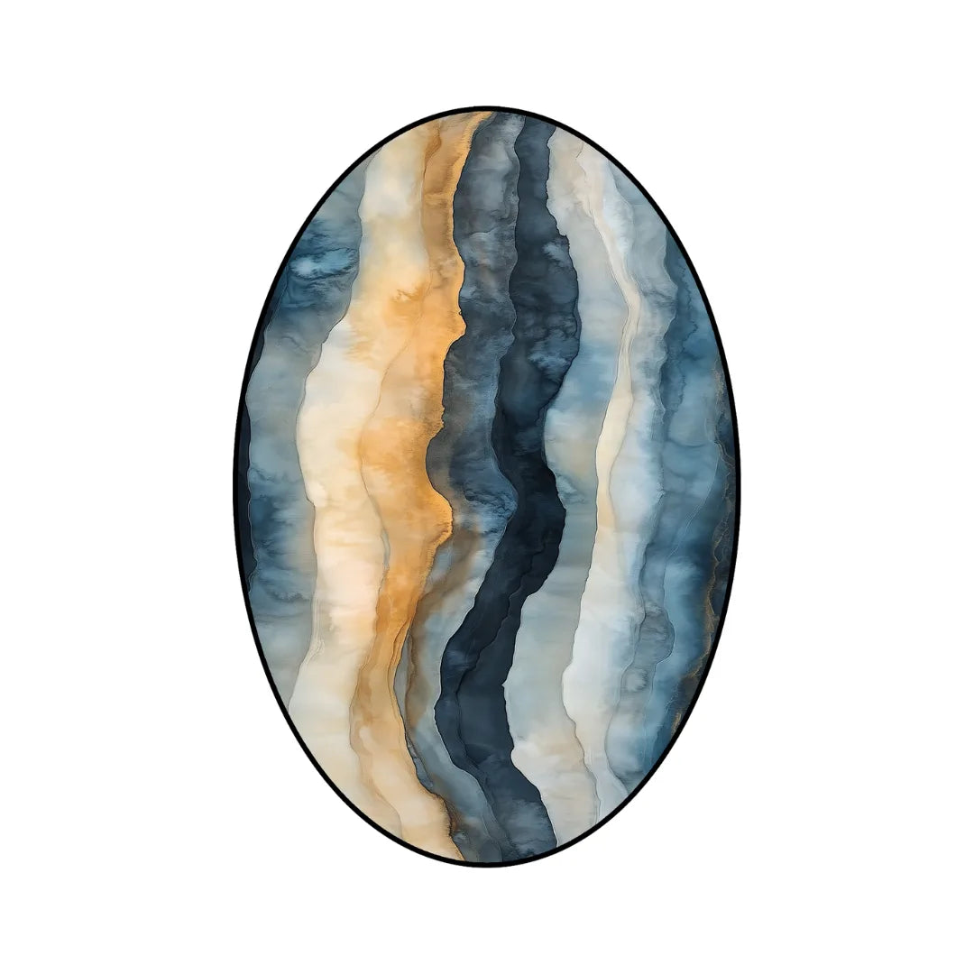 Irregular colores rug bathroom