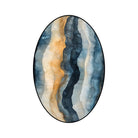 Irregular colores rug bathroom