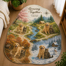 Personalized pet milestone rug in a custom map shape featuring memorable places, adventures, and favorite moments shared with your pet.