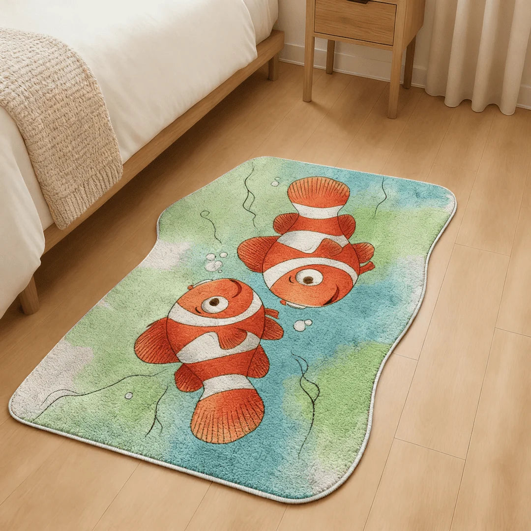 Irregular clown fish rug bedroom