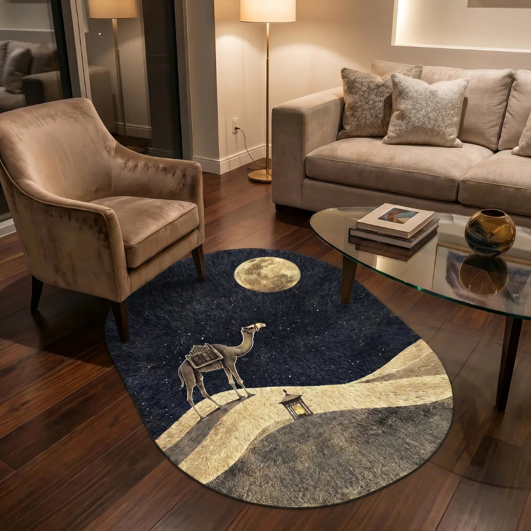 Camel dune style rug living room