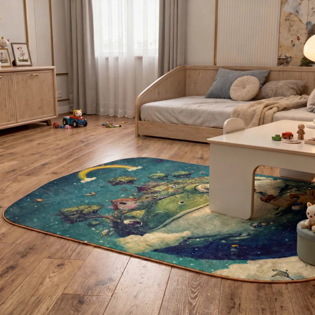 Frog style rug kidsroom