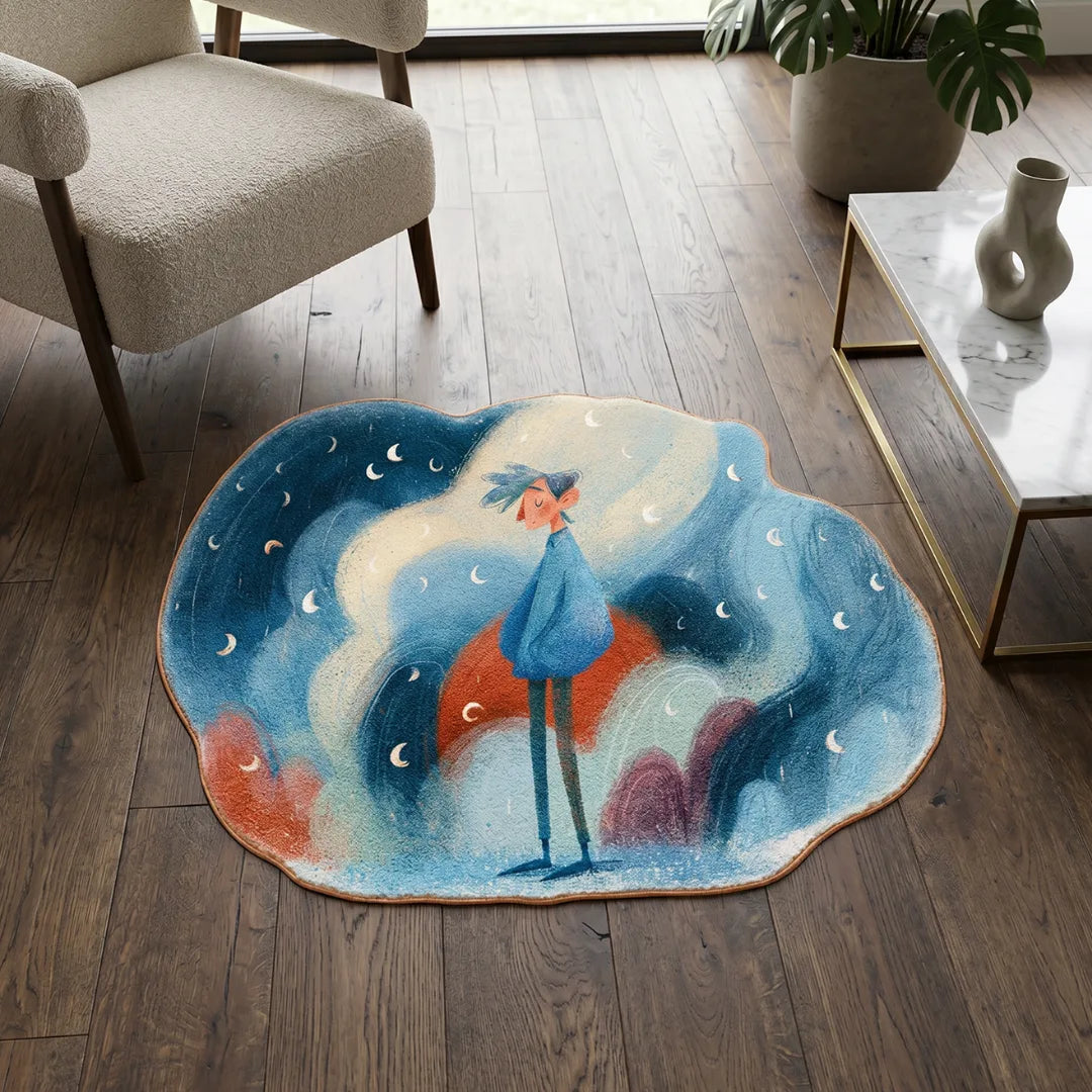 Melancholy style rug living room