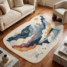 Irregular USA map rug living room