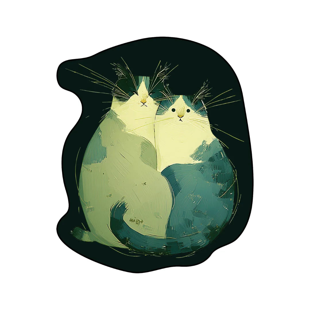 Irregular green cat rug living room