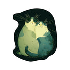 Irregular green cat rug living room