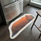 Irregular capybara rug kitchen