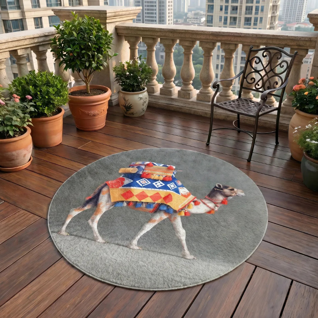 Camel dune style rug patio balcony