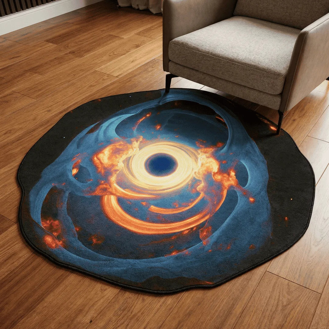 Irregular space-themed nova ring rug living room