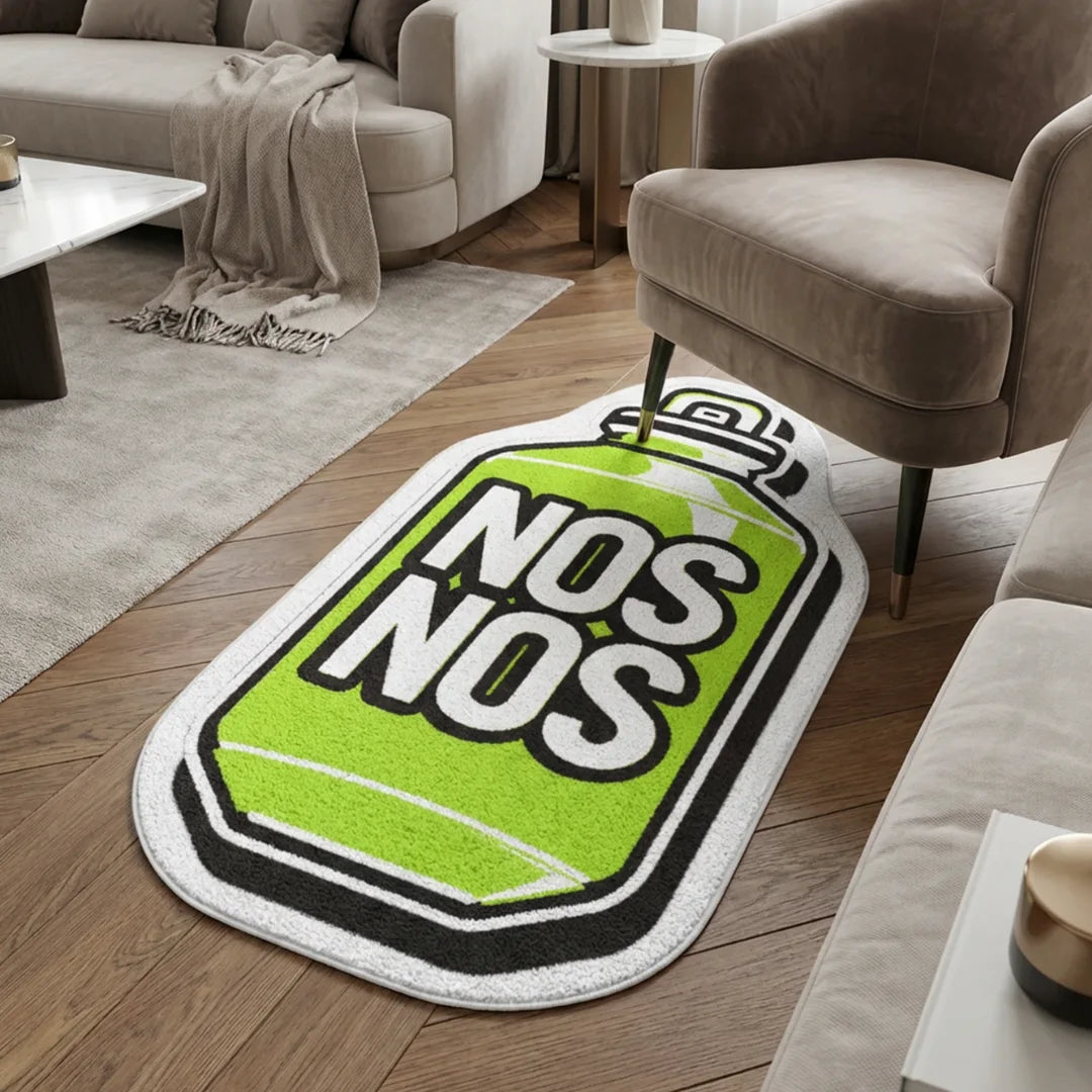 Irregular logo rug living room