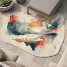 Irregular USA map rug patio balcony