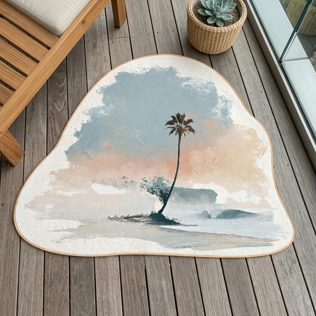 Irregular California summer rug patio balcony