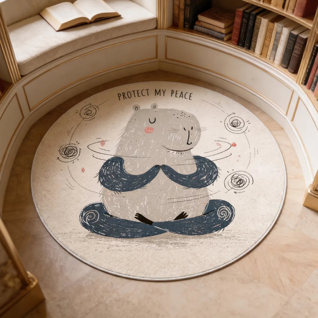 Capybara style rug reading nook