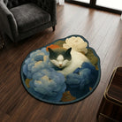 Irregular cat corner rug living room