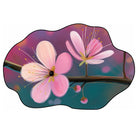Illustration of pink flowers with a colorful background