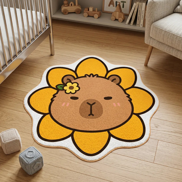Petal Mood – Irregular Capybara Rug | 2.5 x 2.5 ft | Kidsroom & Playroom