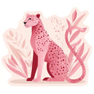 Irregular pink leopard rug living room