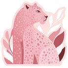 Irregular pink leopard rug livingroom