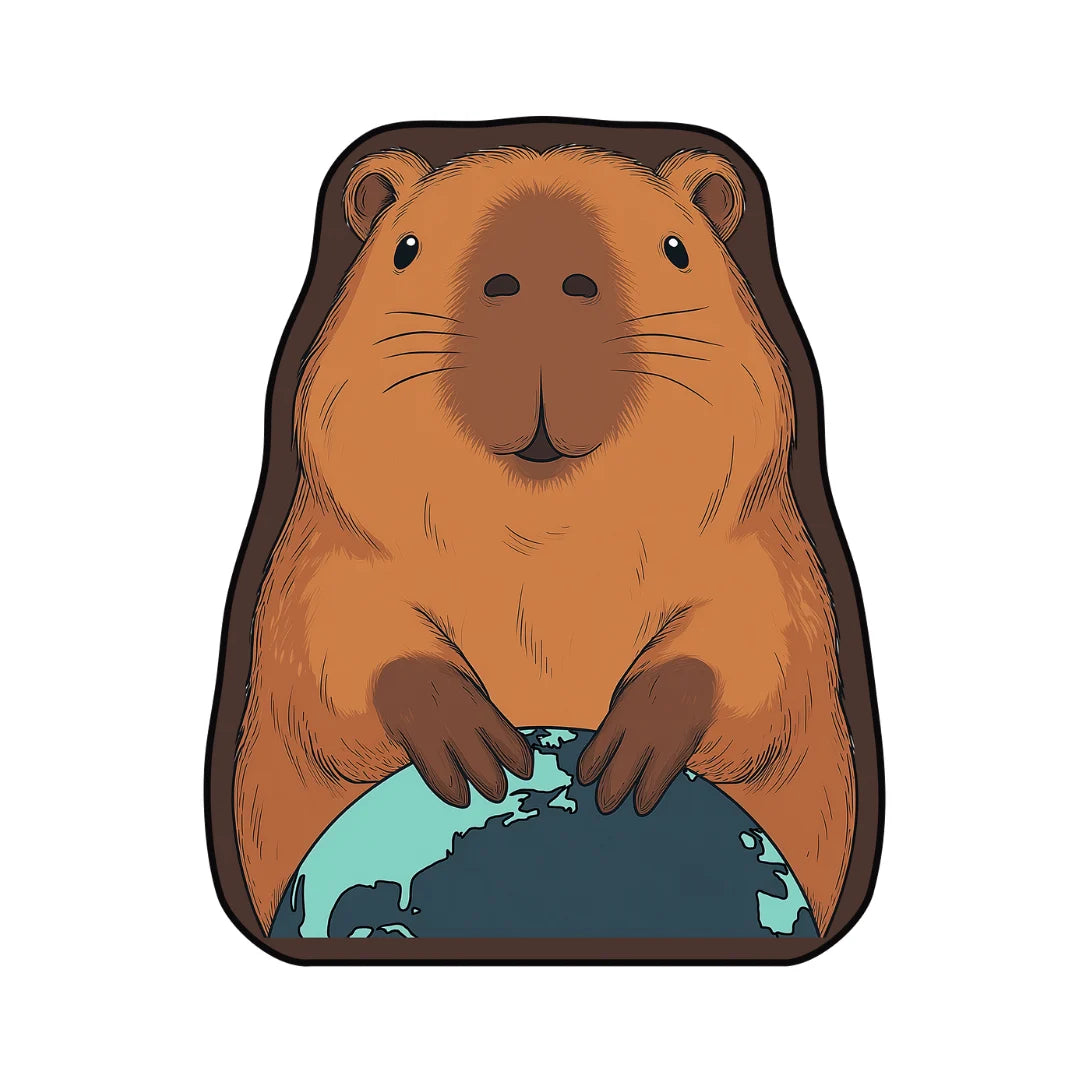 Irregular capybara rug capybara inspired cafe