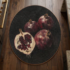 Black red minimalist rug kitchen