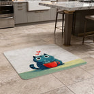 Blue cat rug kitchen