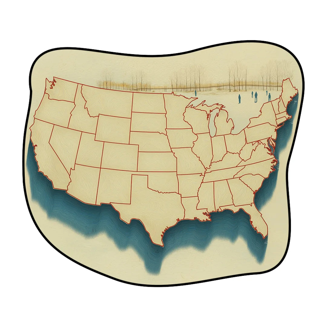 Irregular USA map rug living room