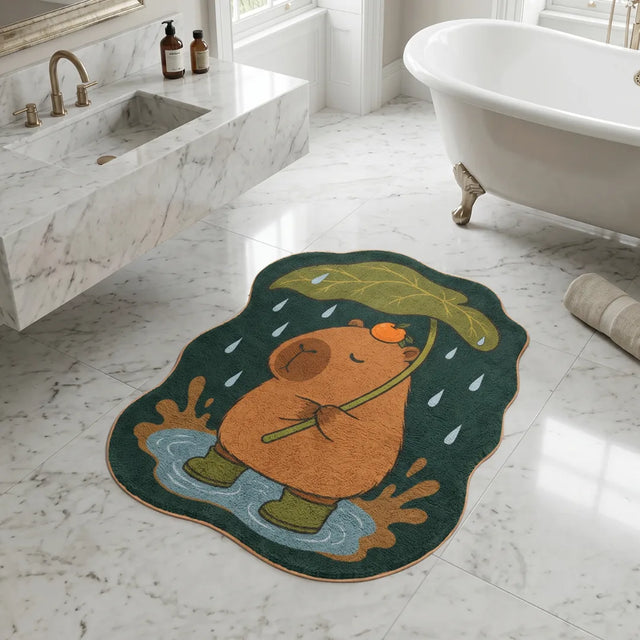 Rain Psalm – Irregular Capybara Rug | 3 x 3.5 ft | Bathroom