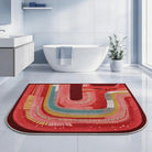 Irregular red cat rug bathroom