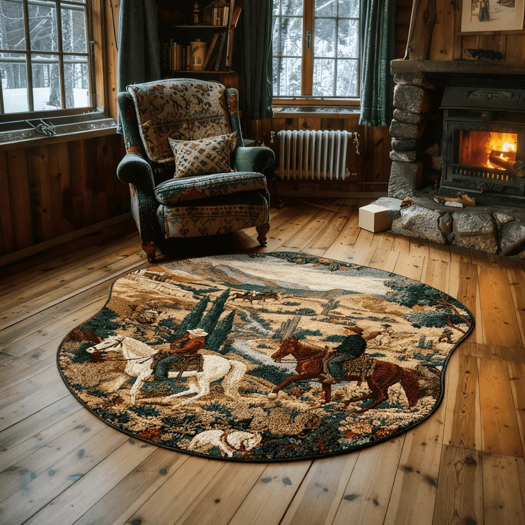 Irregular western style rug living room
