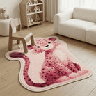 Irregular pink leopard rug kidsroom
