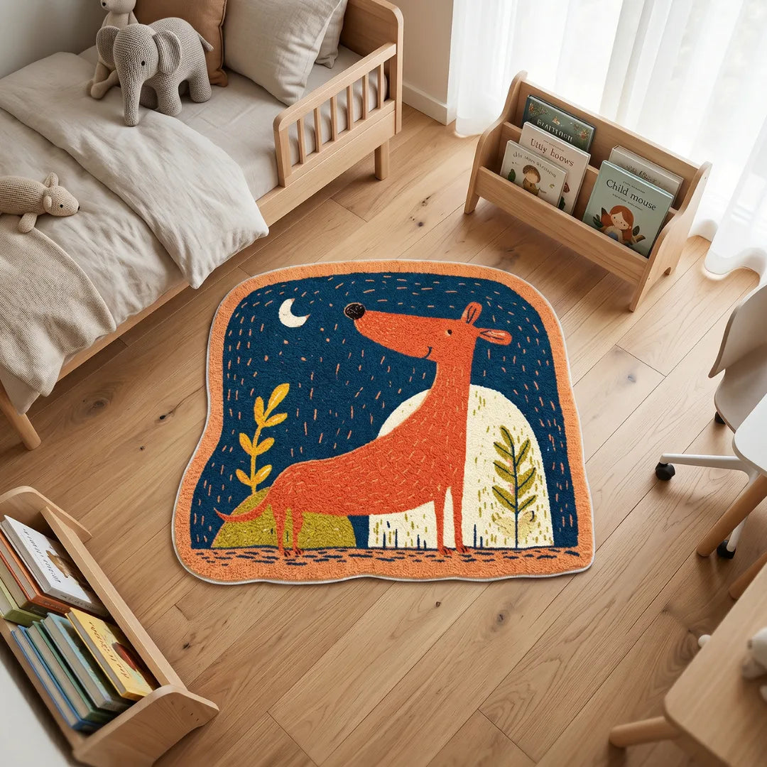 Irregular colores rug kidsroom