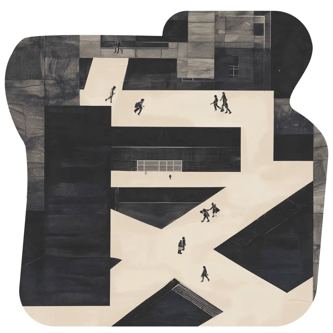 Black white minimalist rug living room