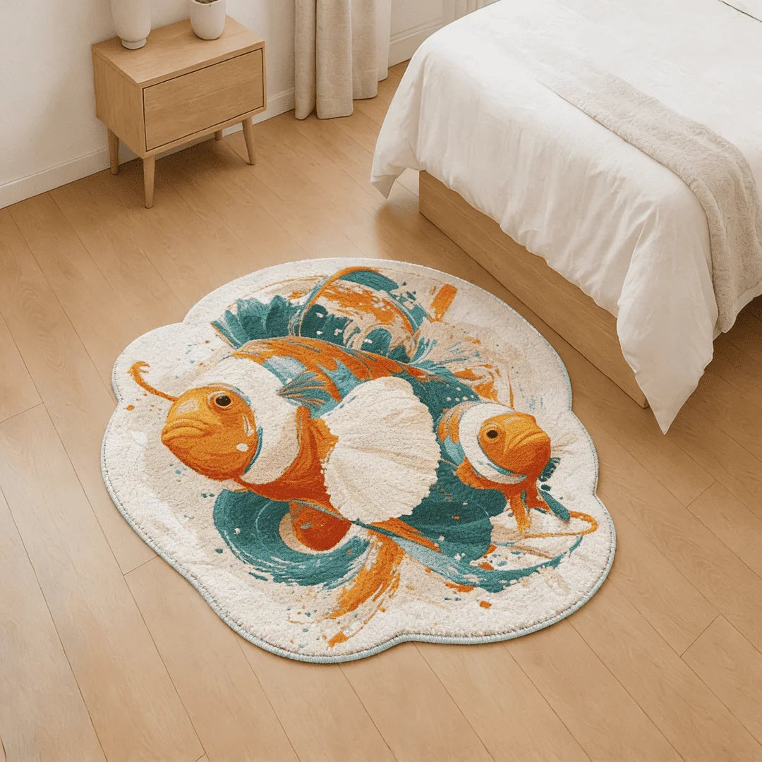 Irregular clown fish rug bedroom