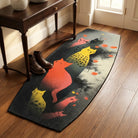 Irregular shadow cat illustration rug hallway entryway